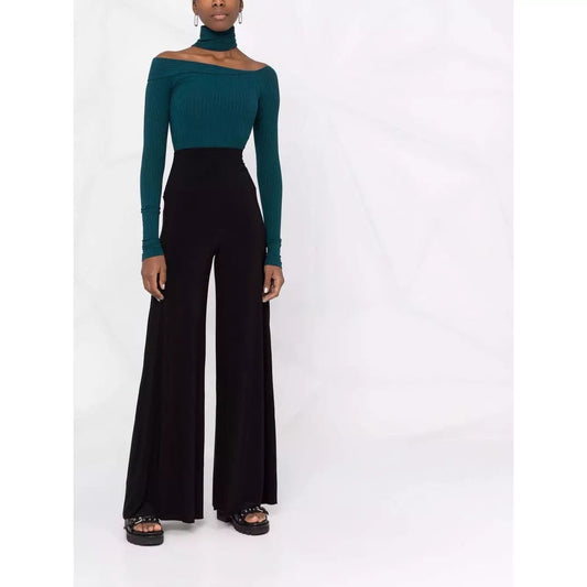 Pants Norma Kamali High-Waisted Trousers - Wide Leg Palazzo Black