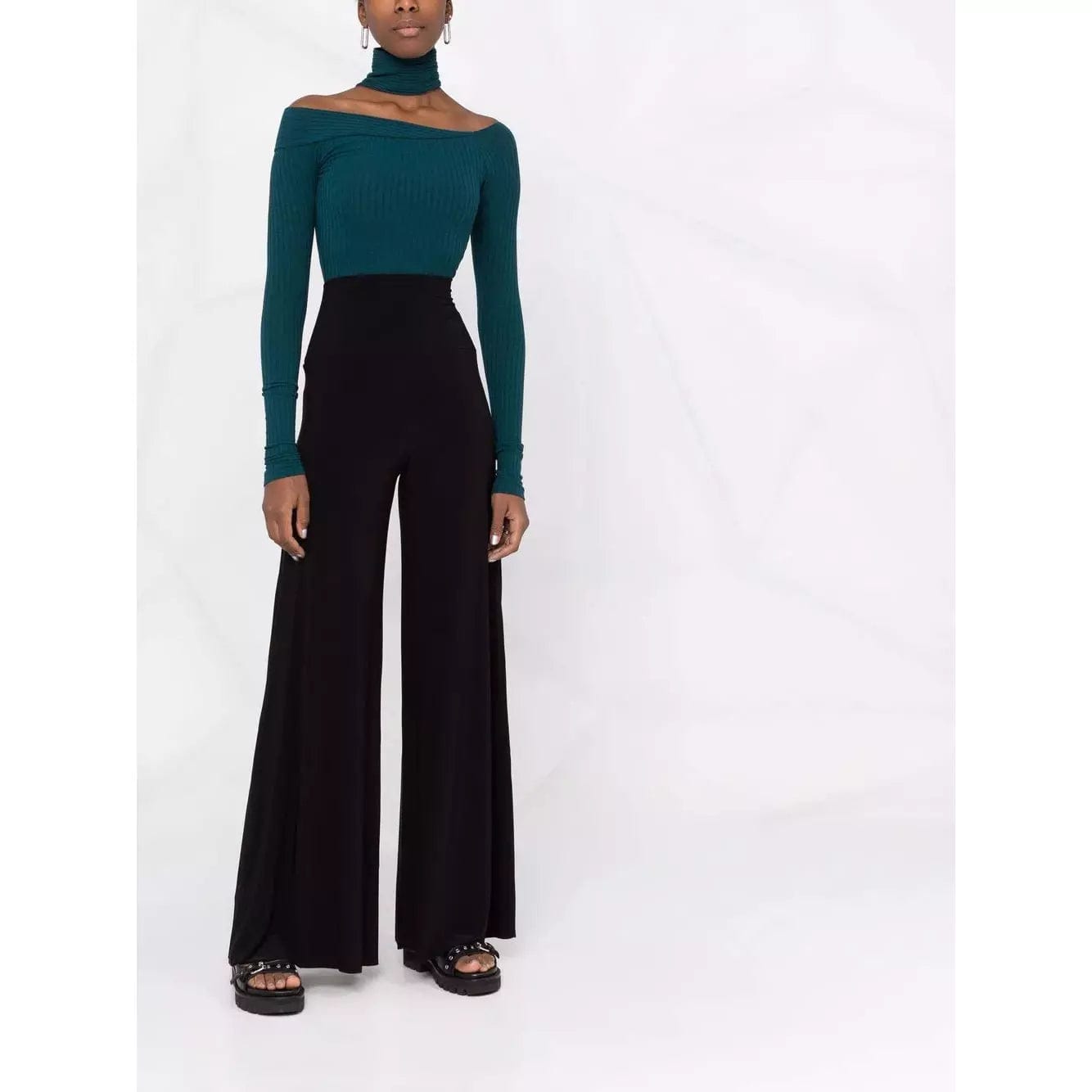 Norma Kamali Pants Norma Kamali High-Waisted Wide-leg Trousers