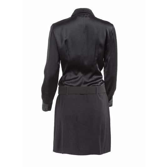 Dress Paco Rabanne Silk Belted Shirt Dress Dark Slate Gray
