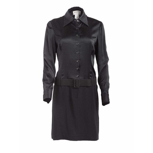 Dress Paco Rabanne Silk Belted Shirt Dress Dark Slate Gray