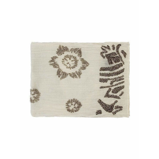 Scarves Peachoo & Krejberg Sequin Floral Scarf Light Gray