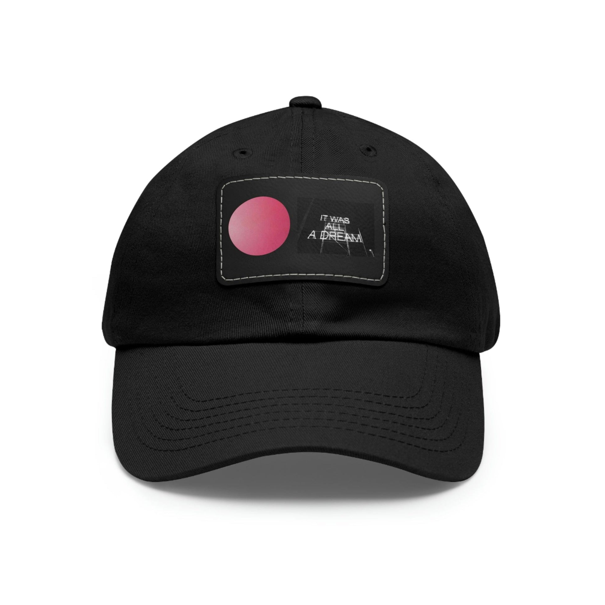 Printify Hats Black / Black patch / Rectangle / One size Dad Hat with Leather Patch (Rectangle)