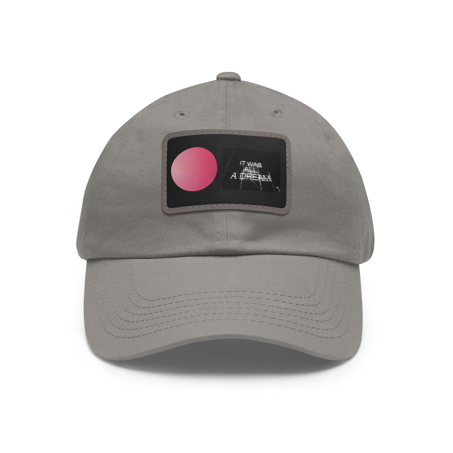 Printify Hats Grey / Grey patch / Rectangle / One size Dad Hat with Leather Patch (Rectangle)