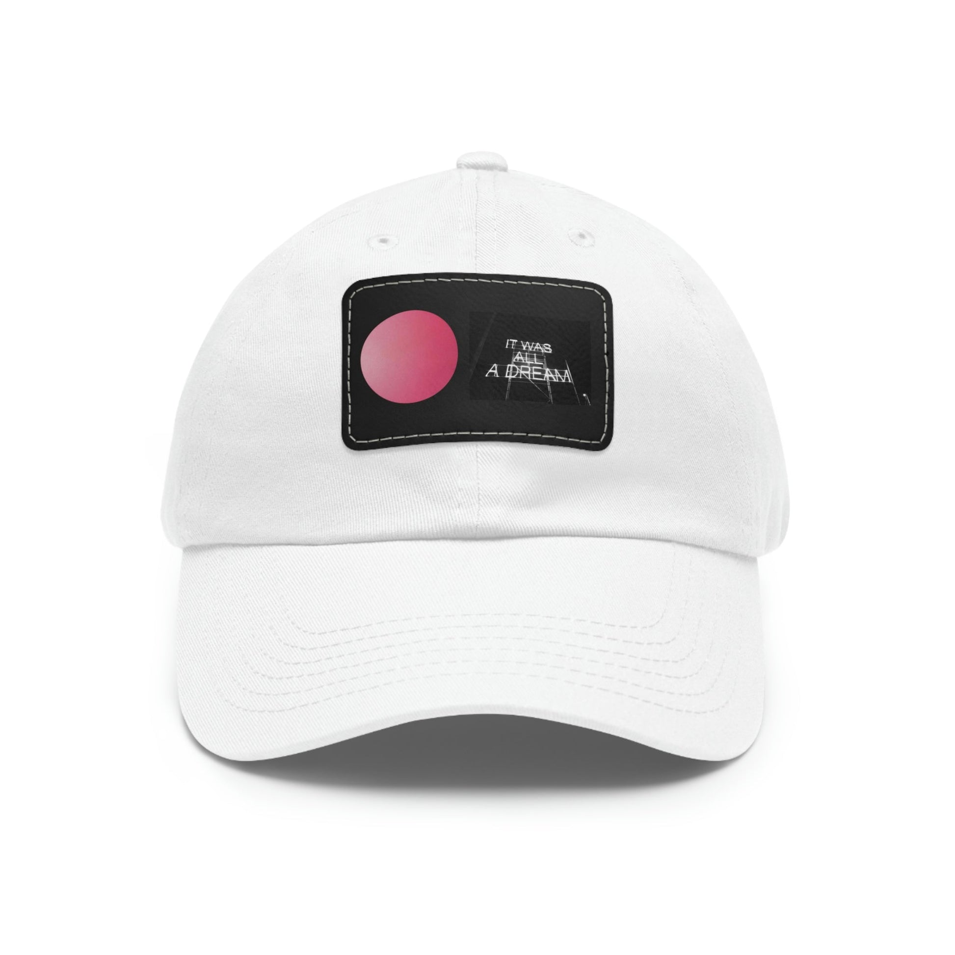 Printify Hats White / Black patch / Rectangle / One size Dad Hat with Leather Patch (Rectangle)