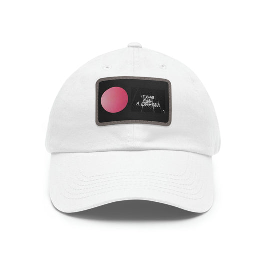 Printify Hats White / Grey patch / Rectangle / One size Dad Hat with Leather Patch (Rectangle)
