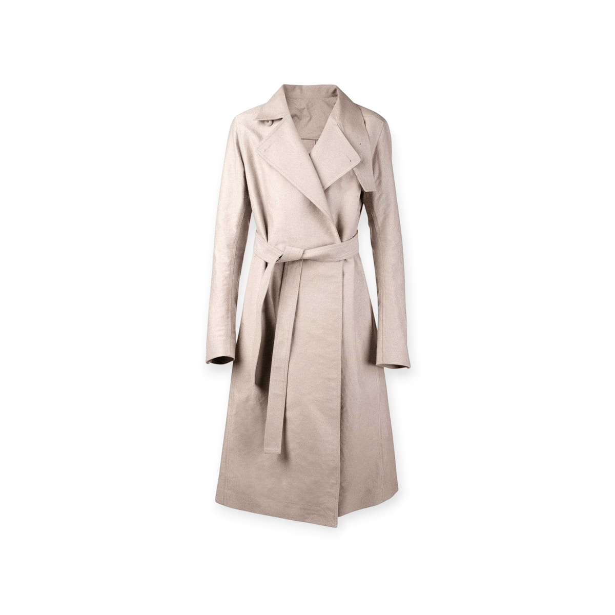 Rick Owens Trench Coat - Oversized Pearl Cotton Canvas by Rick