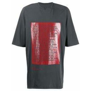 Men T-Shirt Rick Owens DRKSHDW Jumbo Printed Tee Dark Slate Gray