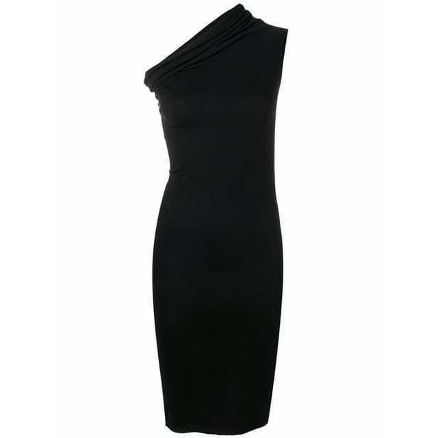 Rick Owens Lilies Black Heavy Jersey Single Shoulder Dress Rick Owens Lilies Black Heavy Jersey Single Shoulder Dress