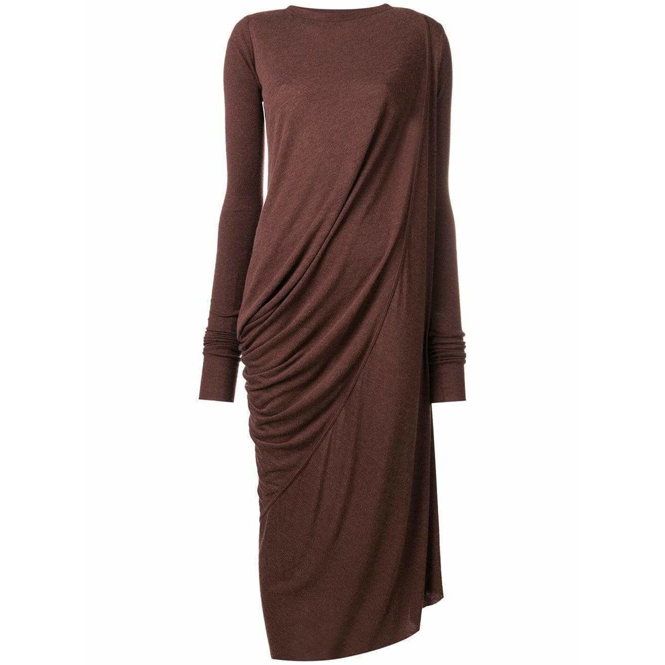 Rick Owens Lilies Dresses 40 / Blood / Wool Viscose Polyamide Rick Owens Lilies Side Drape Knit Dress