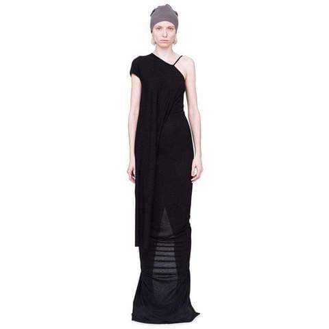 Rick Owens Lilies Long Dress - Black One-Shoulder Ruched by Rick Owens Lilies | Anastasia Boutique Rick Owens Lilies Long Dress - Black One-Shoulder Ruched by Rick Owens Lilies | Anastasia Boutique
