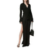 Skirts Rick Owens Lilies Long Slit Skirt - Black Maxi Elastic Waist Gray