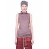Women Top Rick Owens Lilies Sleeveless Top - Burnt Pink High Neck Rosy Brown