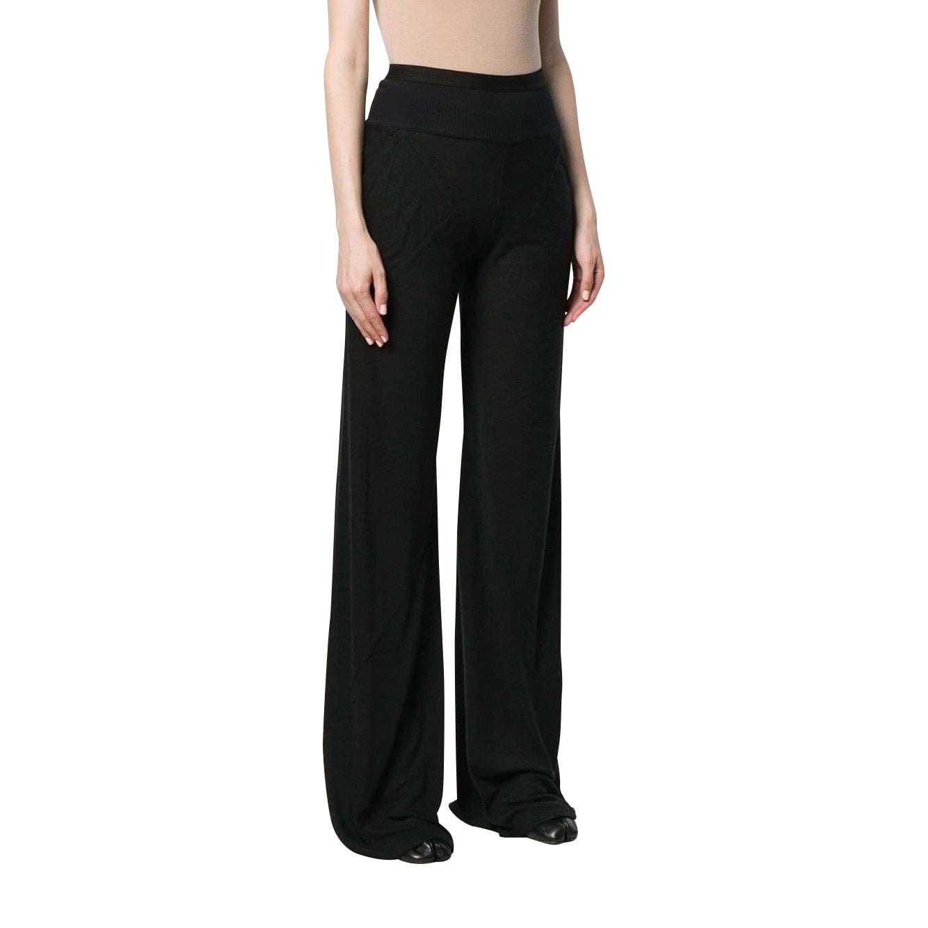 Rick Owens Lilies Womens Pants 42 / Black / Polyamide Viscose Angora Wool Rick Owens Lilies Wide Leg Pants