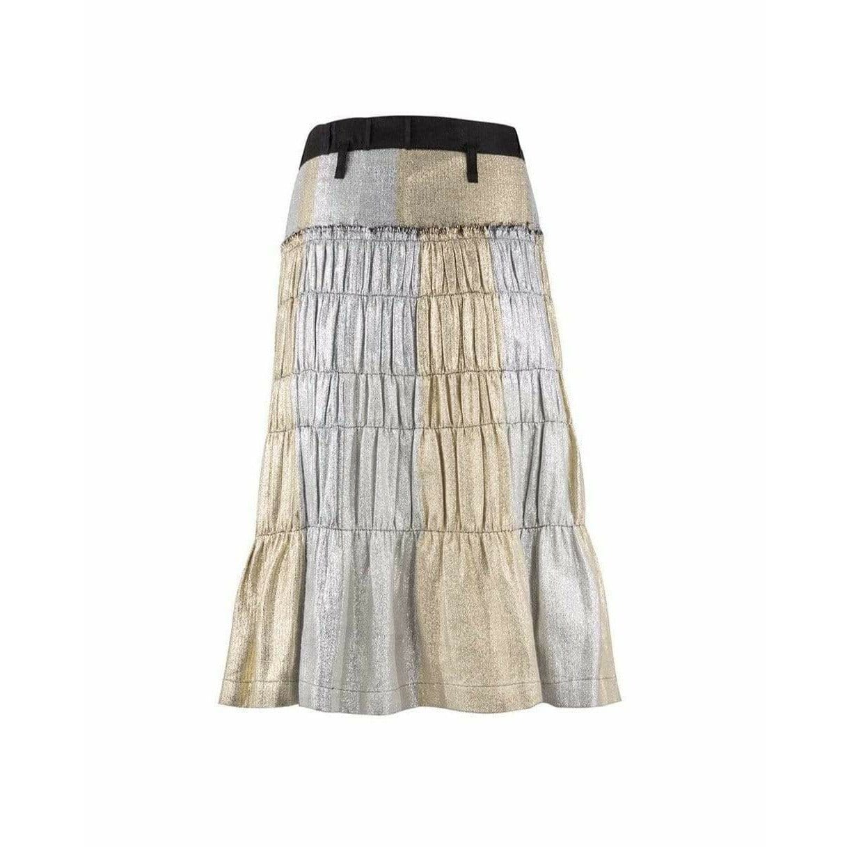 Skirts Tao Comme des Garçons Gold and Silver Pleated Wrap Skirt Gray