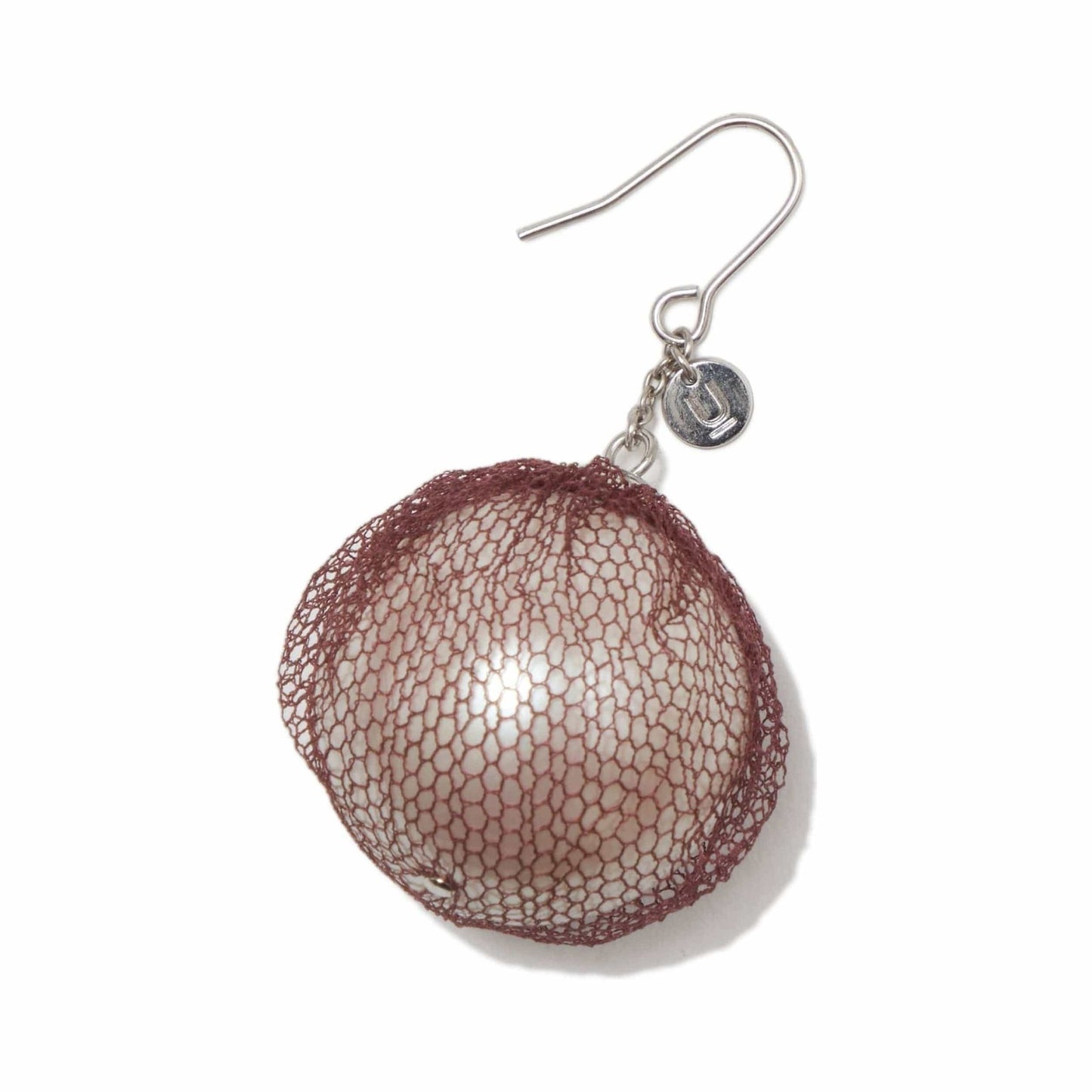 Earrings Undercover SS24 Pearl Earrings - Bordeaux Silk Tulle White Smoke