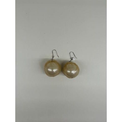 Undercover Earrings OS / Mustard / Pearl and Silk Undercover Pearl Earrings