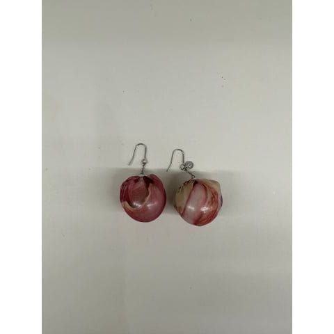 Undercover Earrings OS / Red Base / Pearl and Polyester Undercover Pearl Earrings