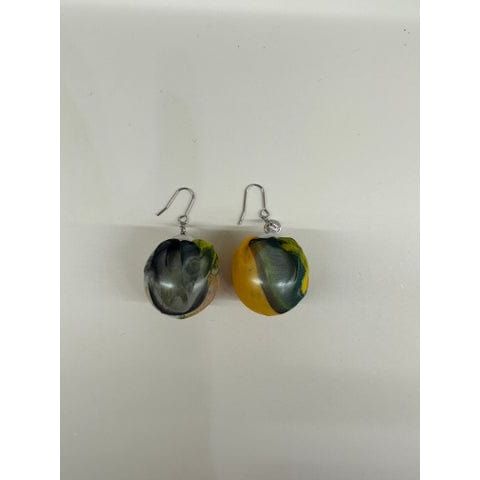 Undercover Earrings OS / Yellow Base / Pearl and Polyester Undercover Pearl Earrings