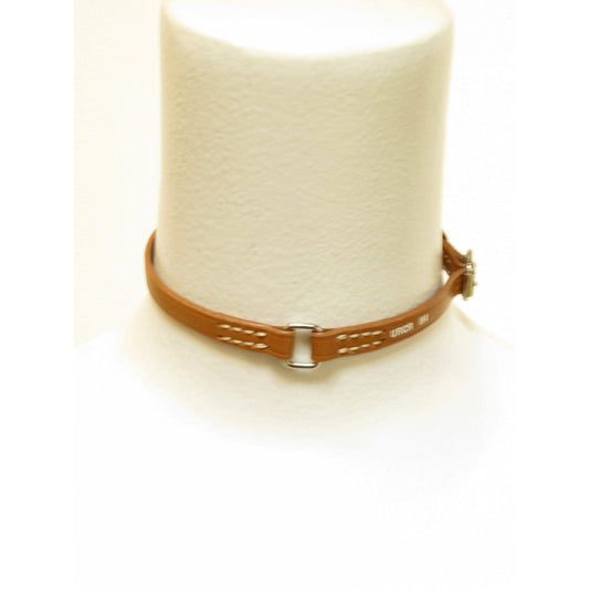 Necklaces Undercover Less But Better Collar Necklace - Cognac Leather White Smoke