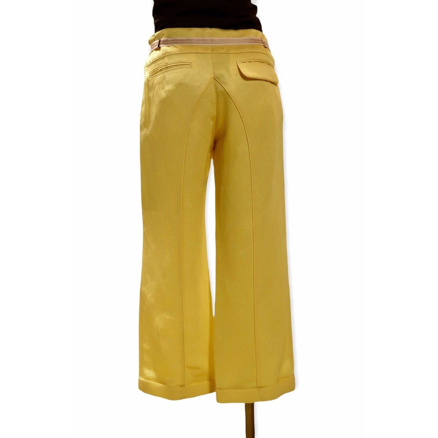 Pants Undercover Vintage Yellow Crop Pant - Silk Linen Blend Goldenrod