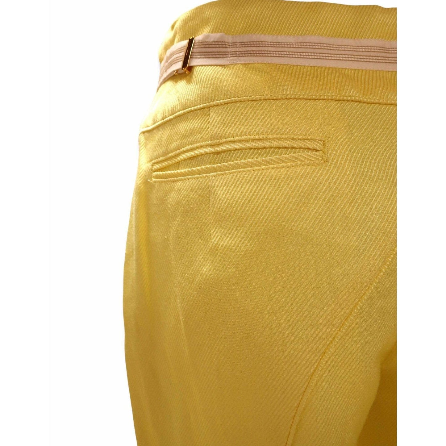 Pants Undercover Vintage Yellow Crop Pant - Silk Linen Blend Dark Khaki