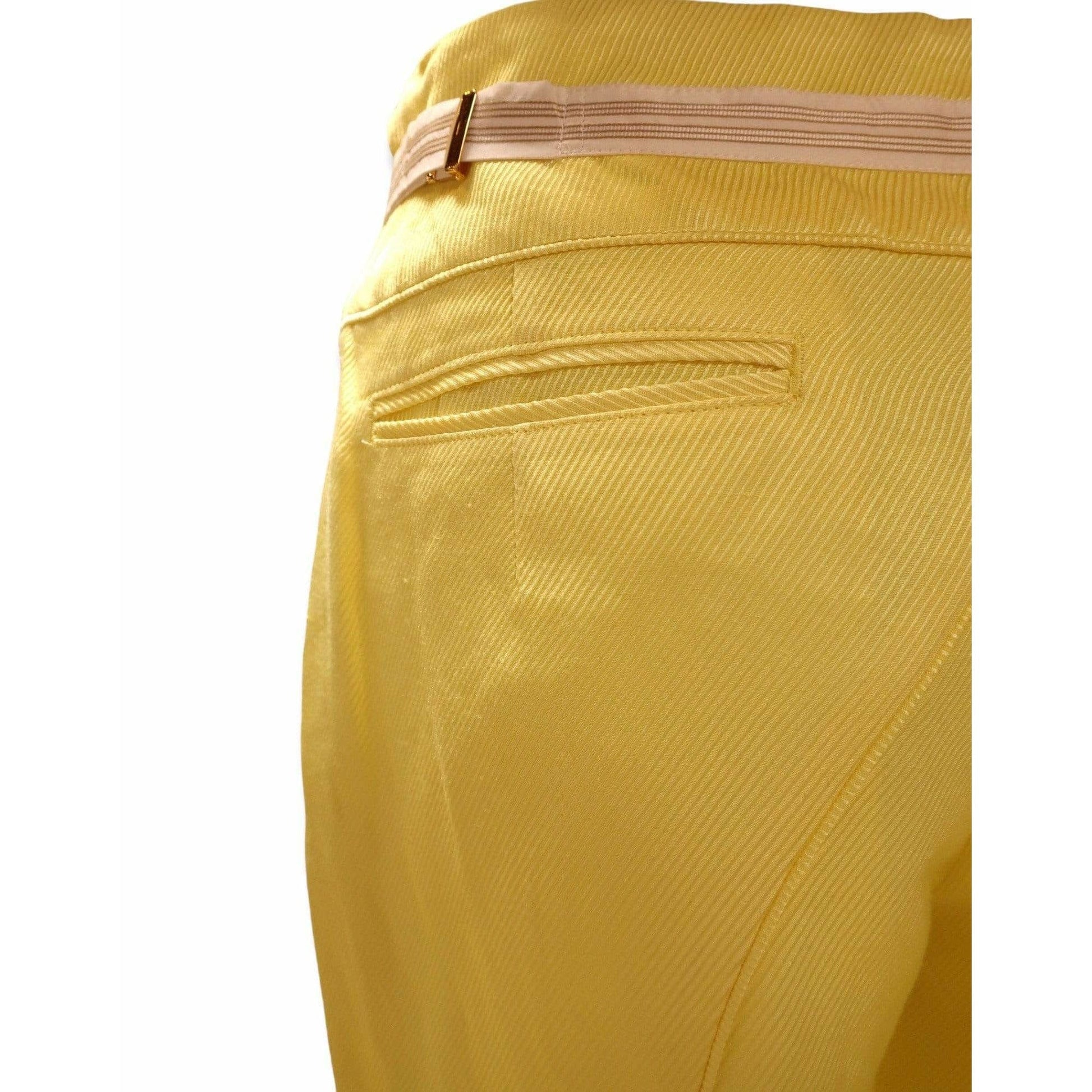 Pants Undercover Vintage Yellow Crop Pant - Silk Linen Blend Dark Khaki