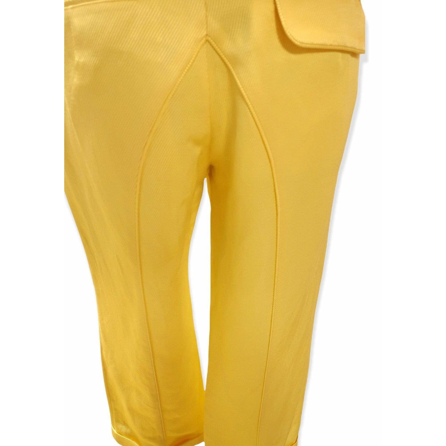 Pants Undercover Vintage Yellow Crop Pant - Silk Linen Blend Sandy Brown