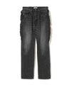 Pants Undercover Frayed Denim Ruffle Pants - Distressed Designer Jeans Dark Slate Gray