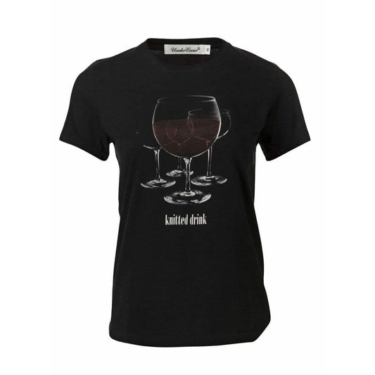 Shirts & Tops Undercover 'Kitted Drink' Black Cotton T-Shirt Black