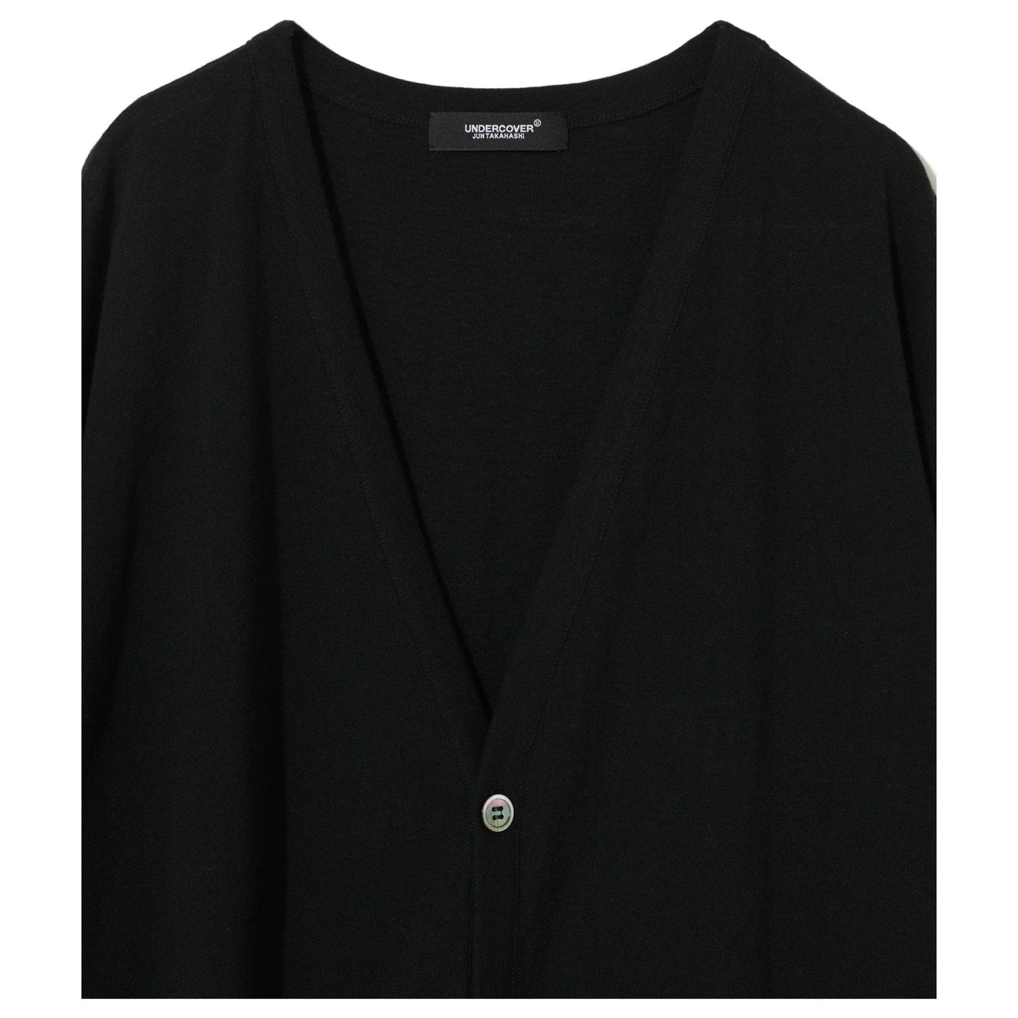Sweater Undercover SS24 Cutout Cardigan - Black Cotton V-Neck Black