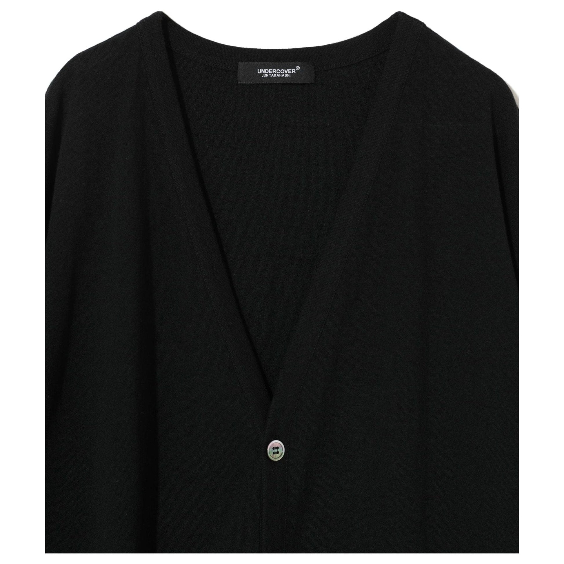 Sweater Undercover SS24 Cutout Cardigan - Black Cotton V-Neck Black