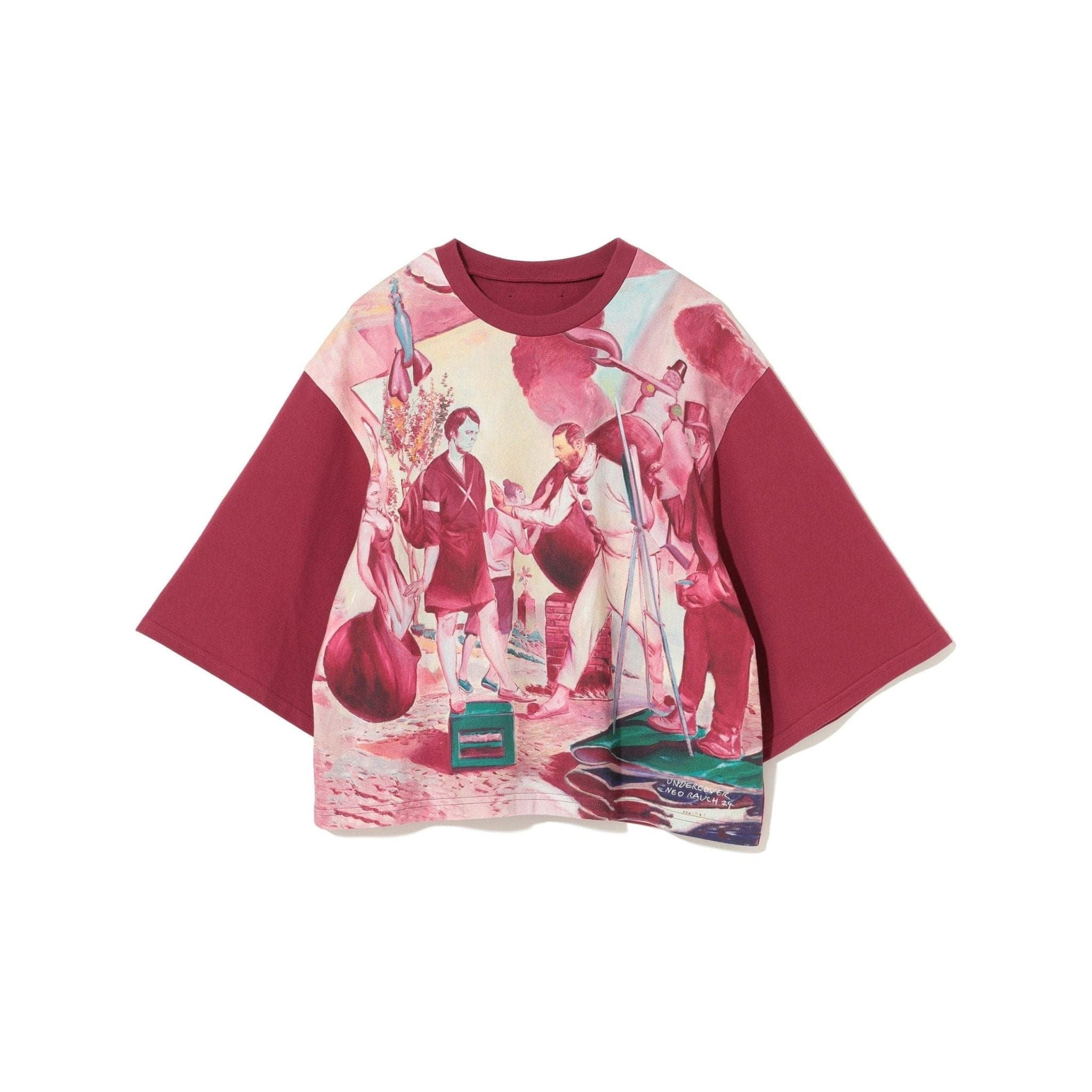 T shirt Undercover24 WINE Graphic Tee - Red Cotton Flutter Sleeve Maroon