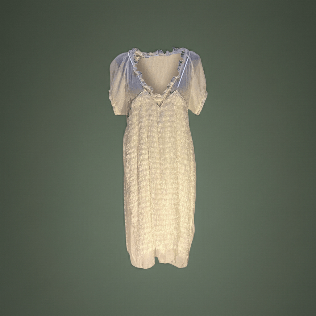 Women's dresses Undercover Vintage Sheer Feather Dress Dark Olive Green