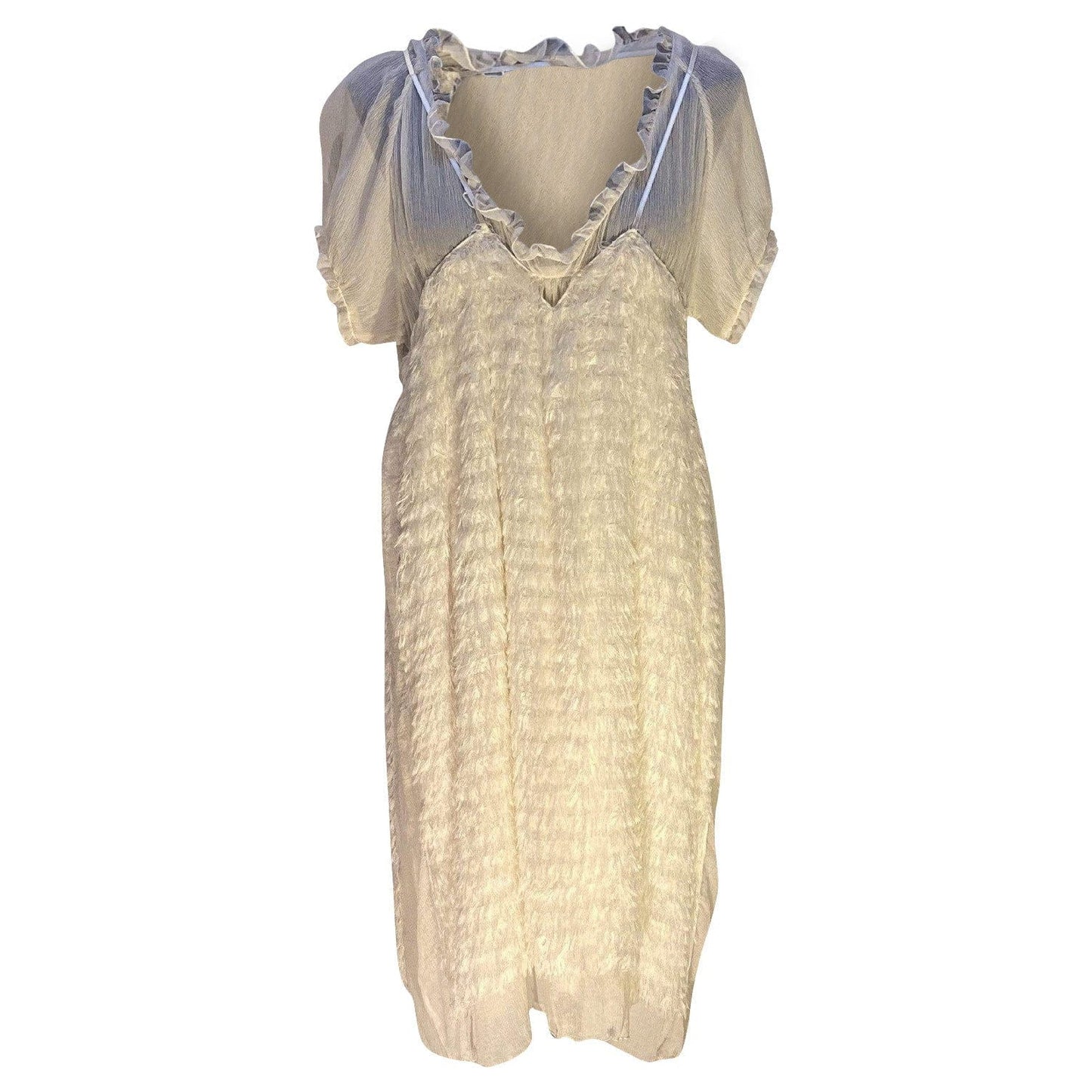 Women's dresses Undercover Vintage Sheer Feather Dress Tan