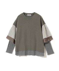 Women Top Undercover layered Cotton Pullover Dim Gray