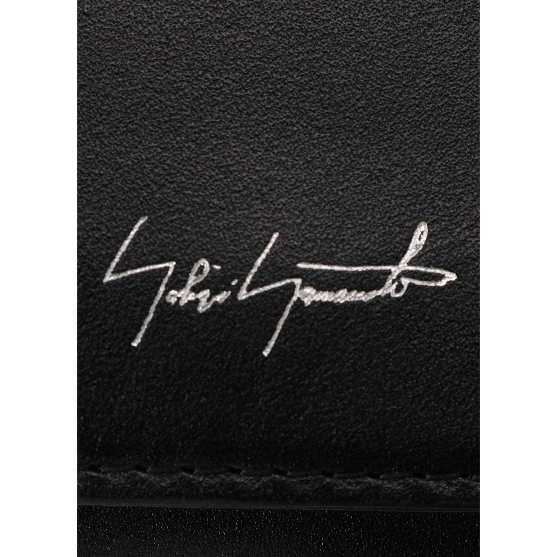 Wallets & Money Clips Yohji Yamamoto Compact Tri-Folded Wallet - Black Leather Snap Black