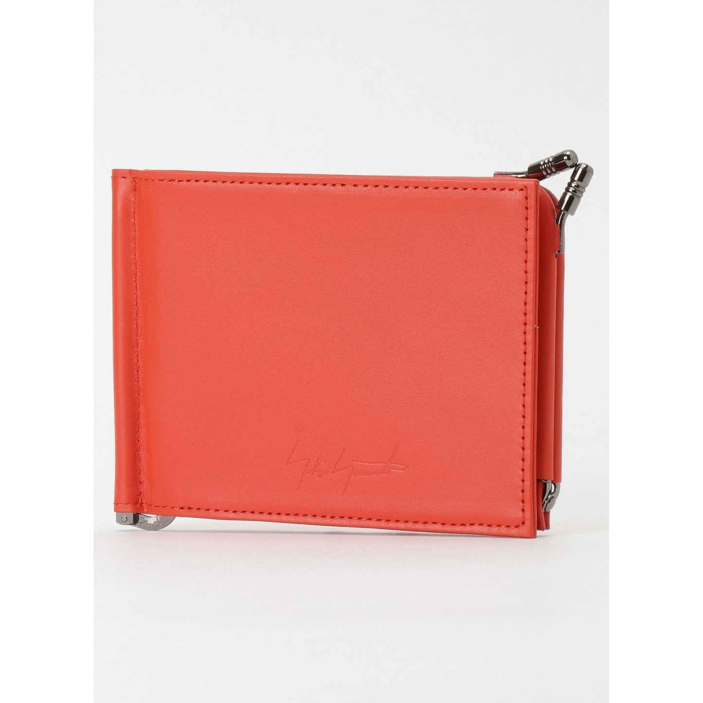 Yohji Yamamoto Wallets & Money Clips 9.2 cm X 12 cm X 1.5cm / Orange / Cow Leather Yohji Yamamoto Money Clip Wallet