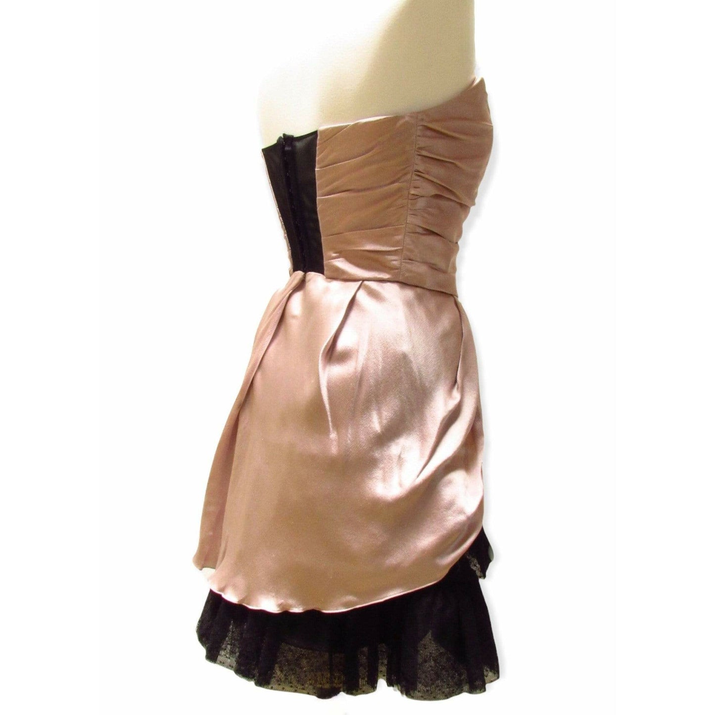 Dresses alberta-ferretti-silk-strapless-dress Rosy Brown