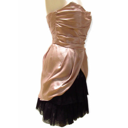 Dresses alberta-ferretti-silk-strapless-dress Rosy Brown