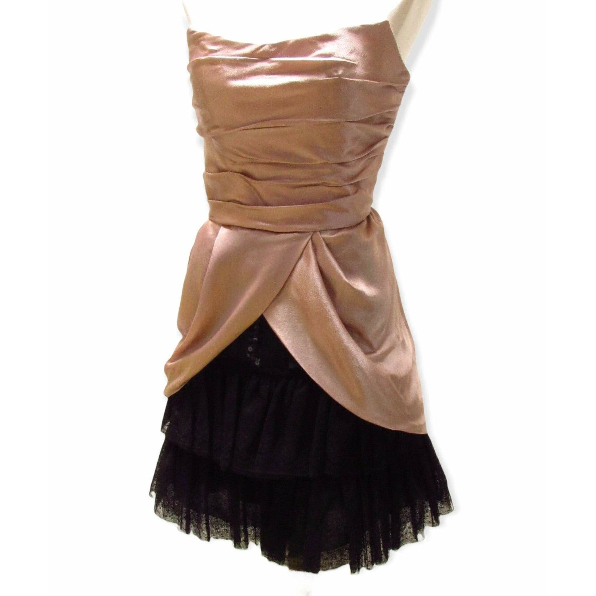 Dresses alberta-ferretti-silk-strapless-dress Dim Gray
