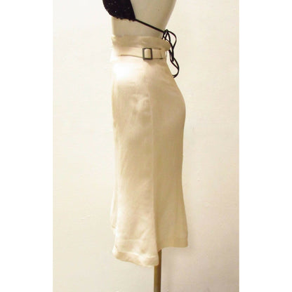 Knee-Length Skirts matsuda-high-waisted-skirt Antique White