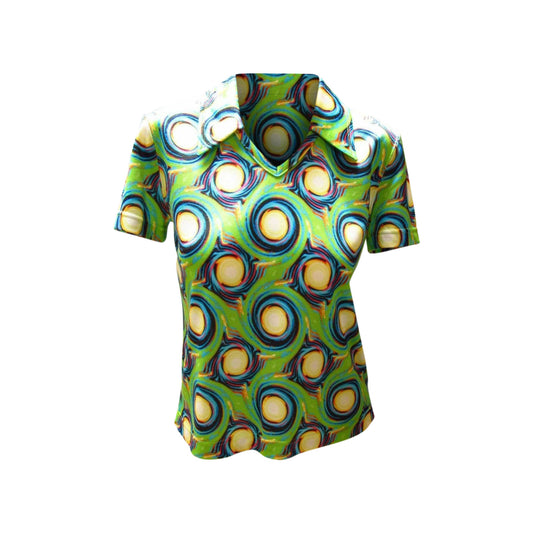 1980s-matsuda-psychedelic-print-short-sleeve-top Shirts & Tops Dark Olive Green