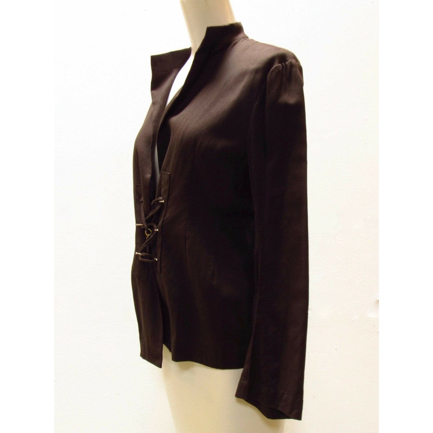 yohji-yamamoto-ys-brown-lace-up-jacket Coats & Jackets Beige