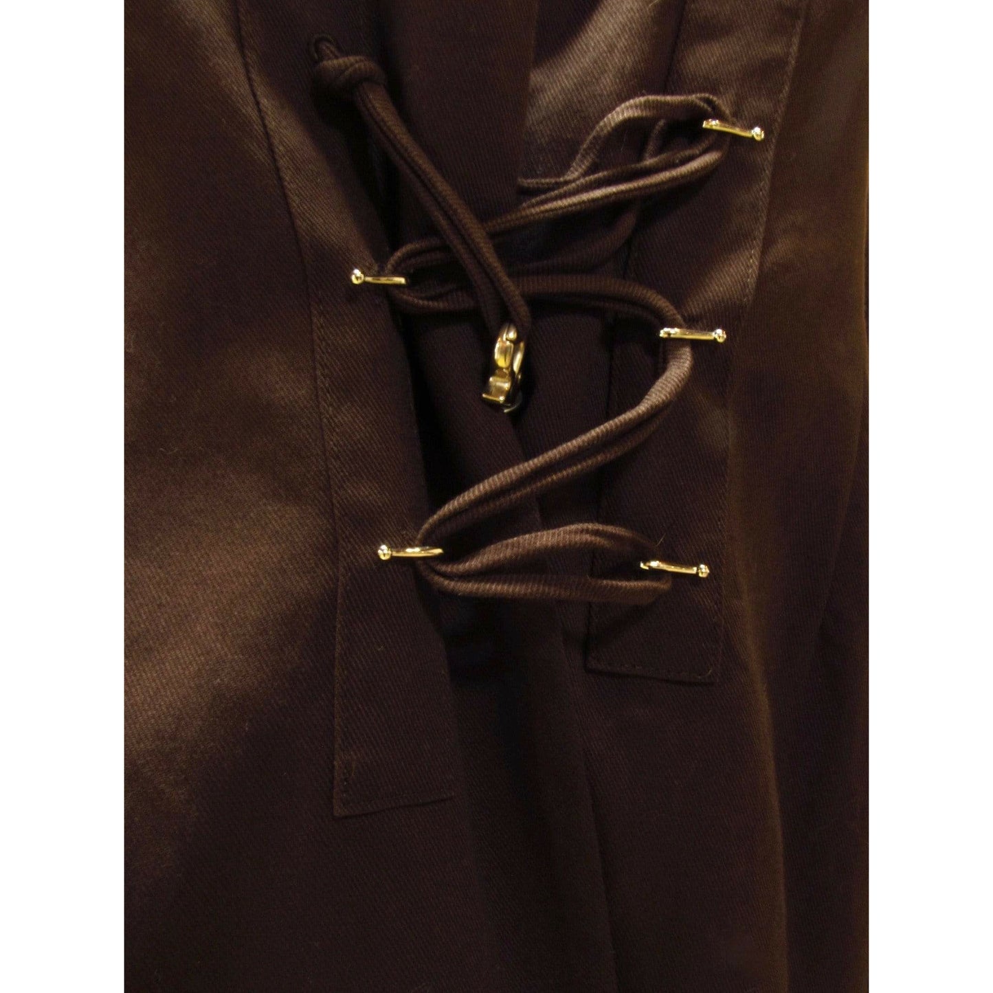 yohji-yamamoto-ys-brown-lace-up-jacket Coats & Jackets Black