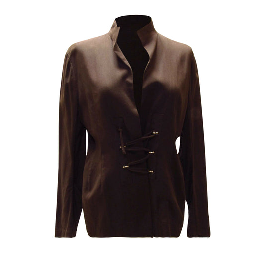 Coats & Jackets yohji-yamamoto-ys-brown-lace-up-jacket Black