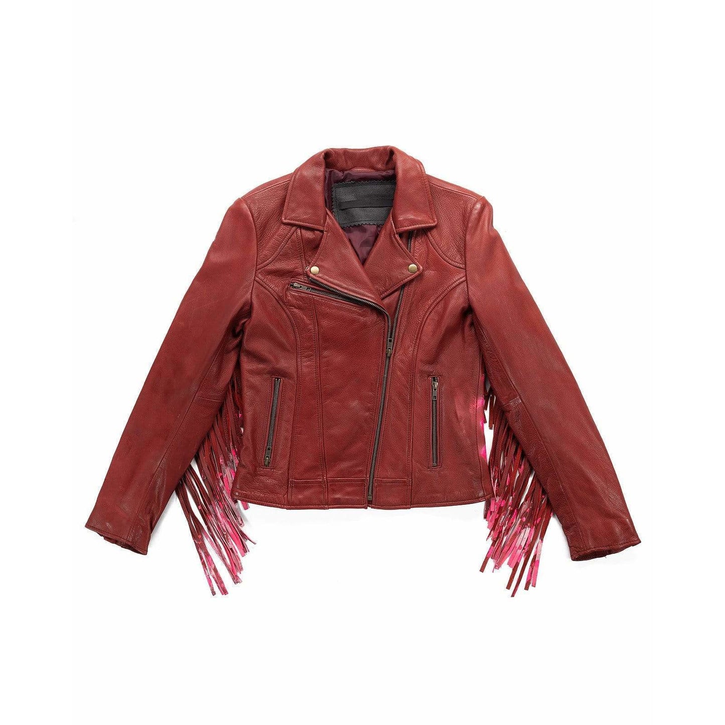 Coats & Jackets leather-tassel-jacket Saddle Brown