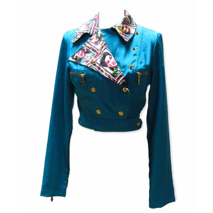 vintage-turquoise-jean-paul-gaultier-double-breasted-cropped-jacket Coats & Jackets Dark Slate Gray