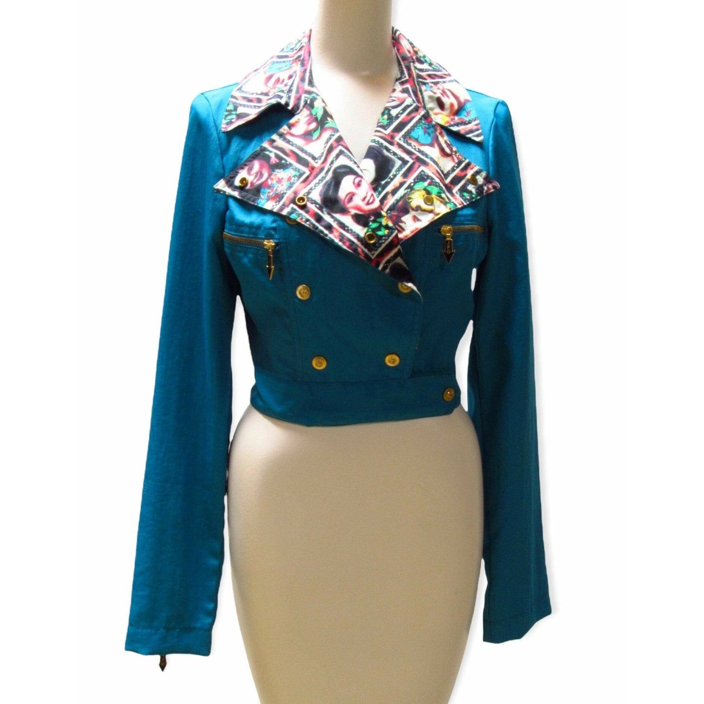 vintage-turquoise-jean-paul-gaultier-double-breasted-cropped-jacket Coats & Jackets Gray