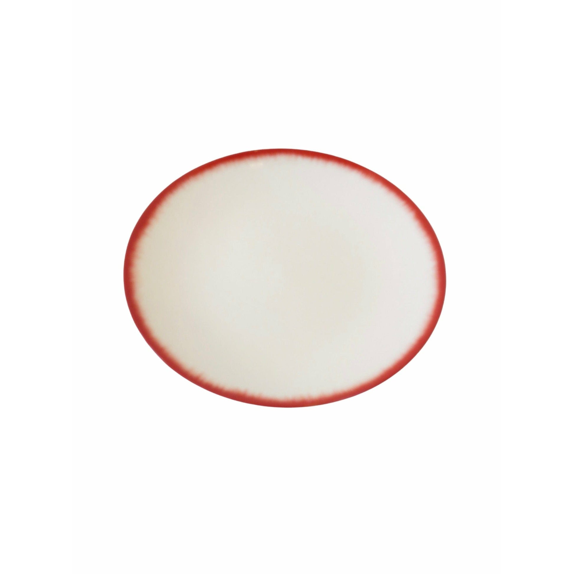 Ann Demeulemeester Home Plate 17.5 centimeters / Off-white & red / Porcelain Ann Demeulemeester for Serax 17.5 cm plates (set of two)