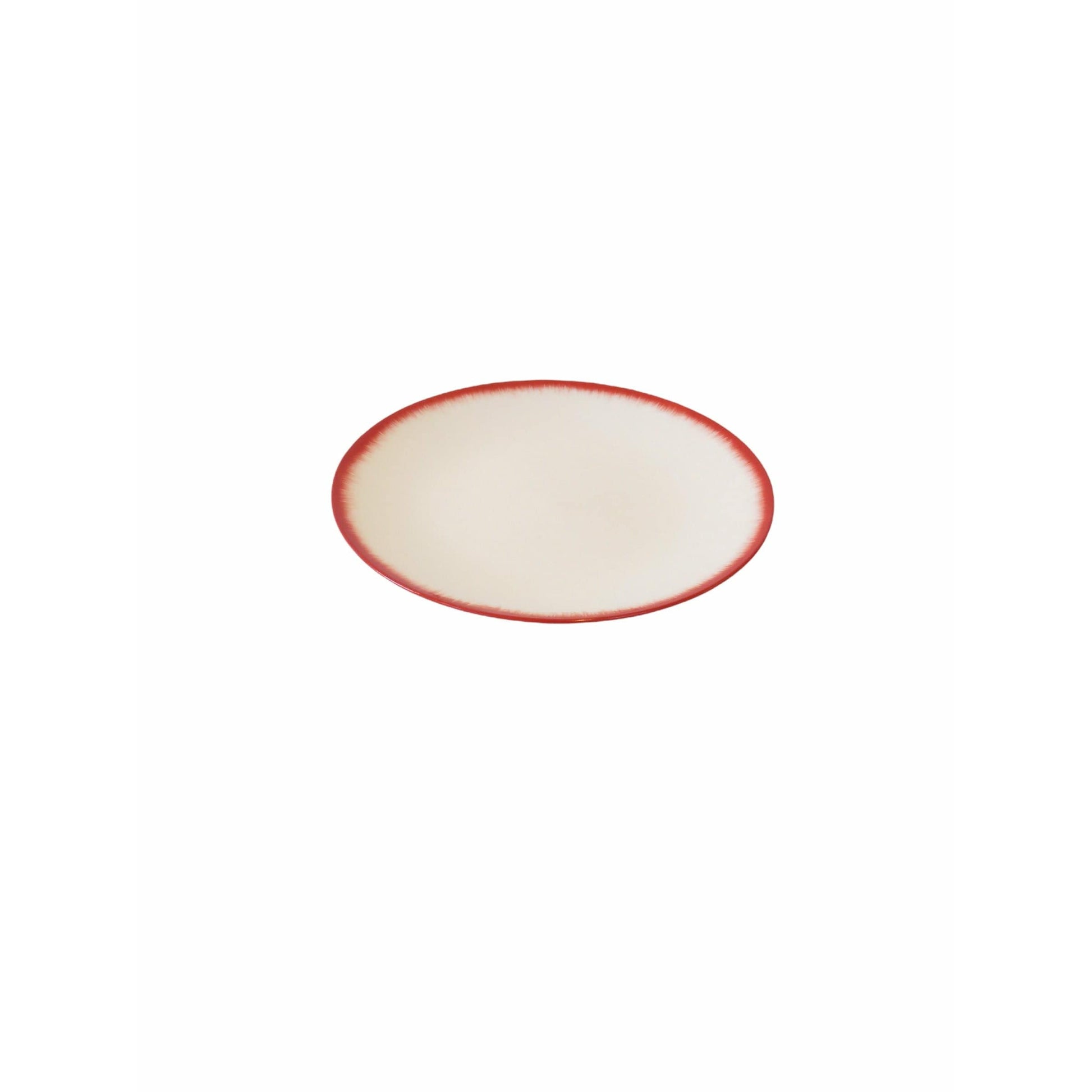 Ann Demeulemeester Home Plate 17.5 centimeters / Off-white & red / Porcelain Ann Demeulemeester for Serax 17.5 cm plates (set of two)